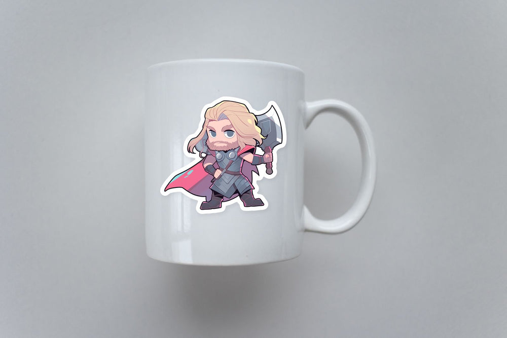 Cute Chibi Thor with Stormbreaker Sticker