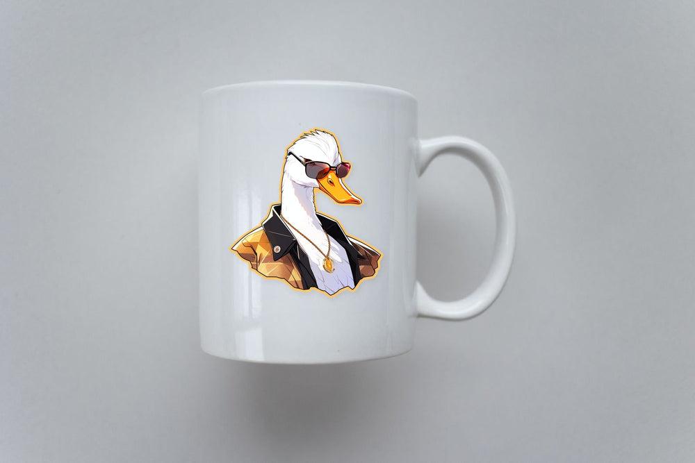 Stylish Goose with Glasses Sticker