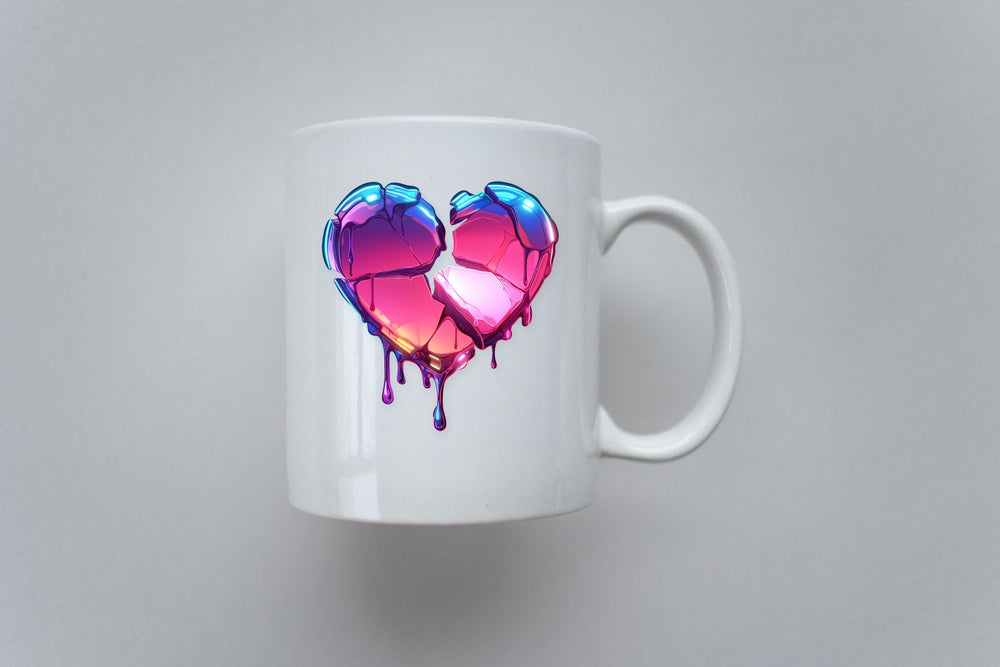 Neon Broken Heart Drip Sticker