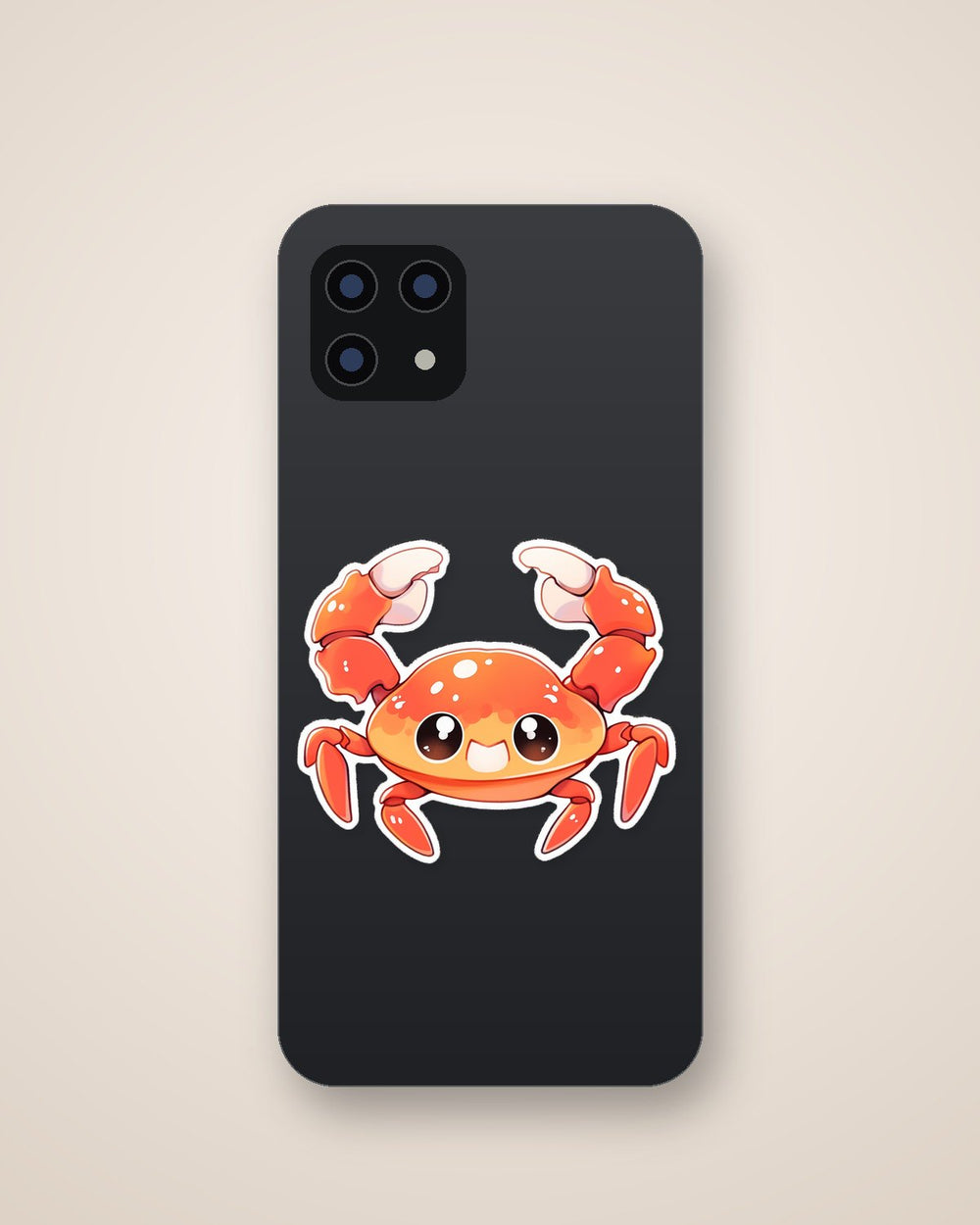 Cute Crab with Claws Raised Sticker