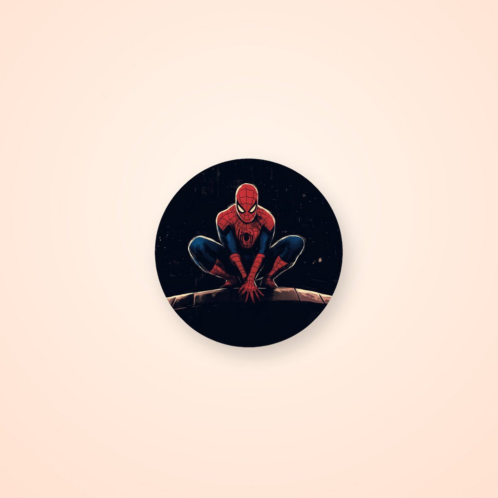 Spider-Man Crouching Round Sticker