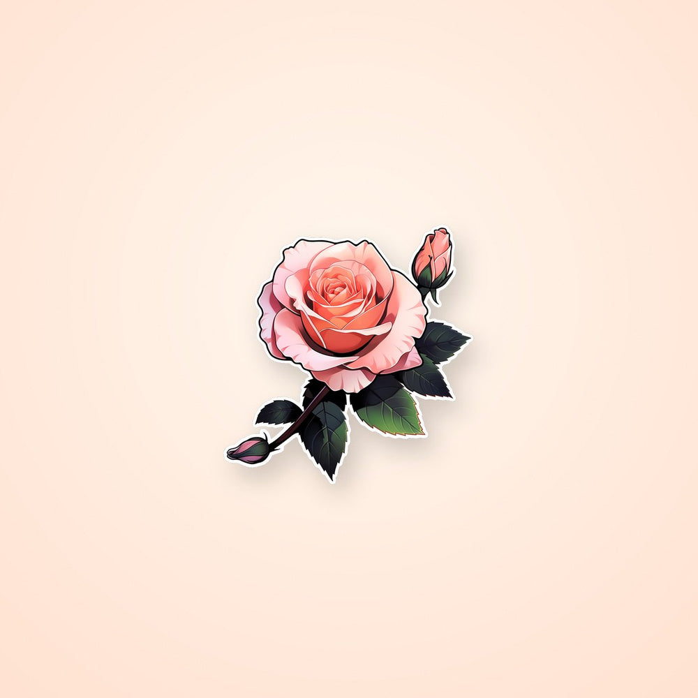 Beautiful Pink Rose Sticker