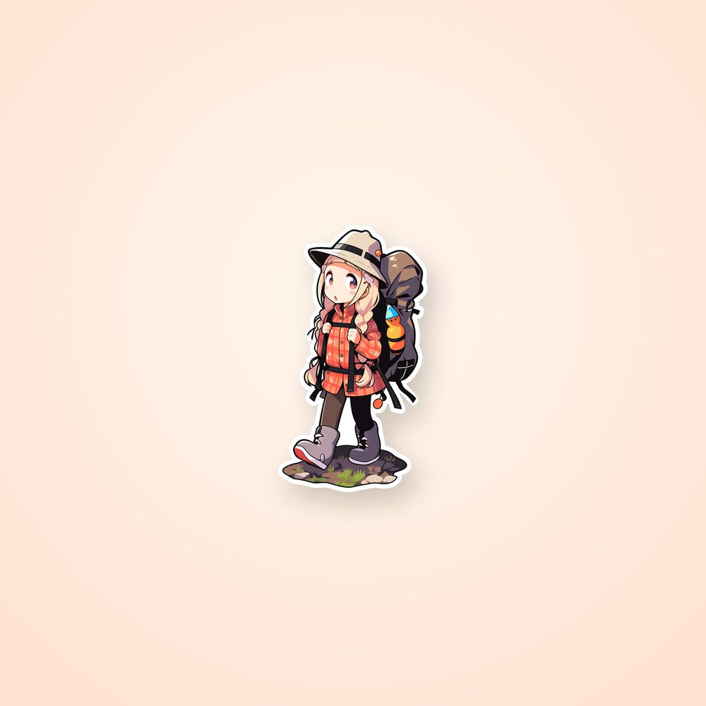 Surprised Anime Girl Hiking Sticker
