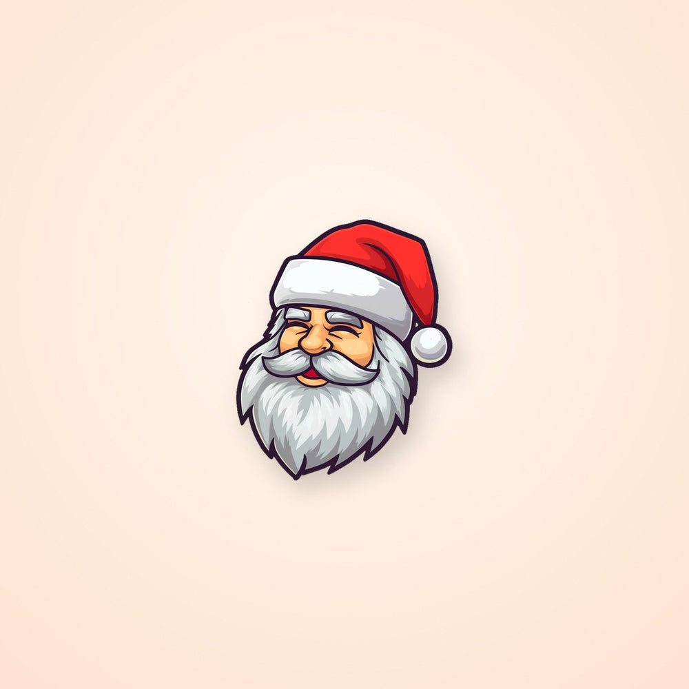 Laughing Santa Claus Head Cartoon Sticker