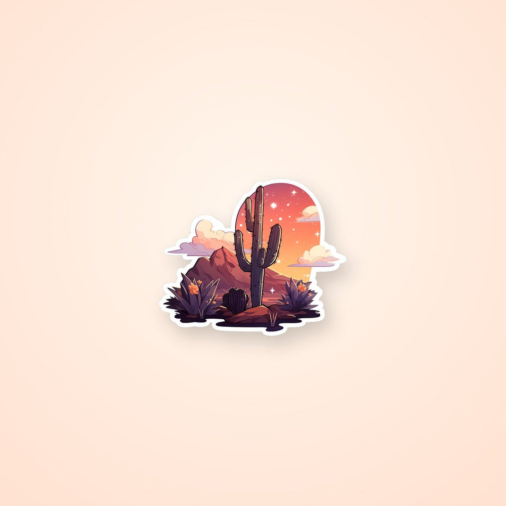 Aesthetic Desert with Cactus Sticker