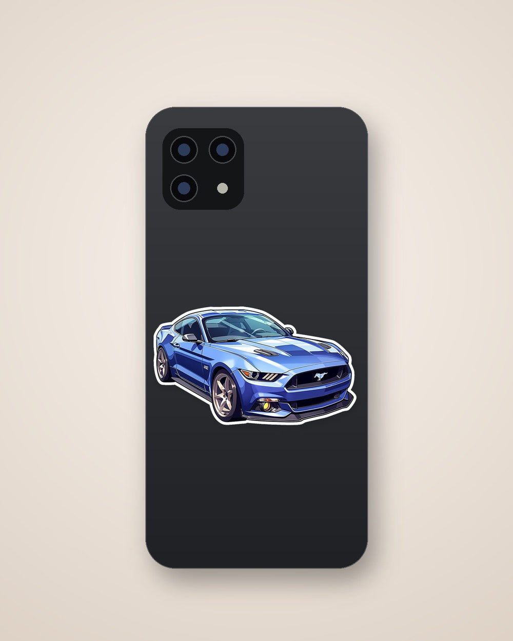 Blue Ford Mustang Car Sticker