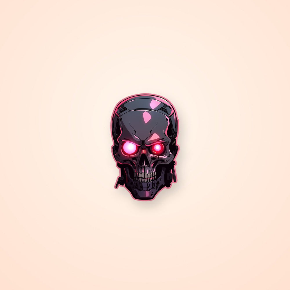 Terminator Head Pink Stroke Sticker