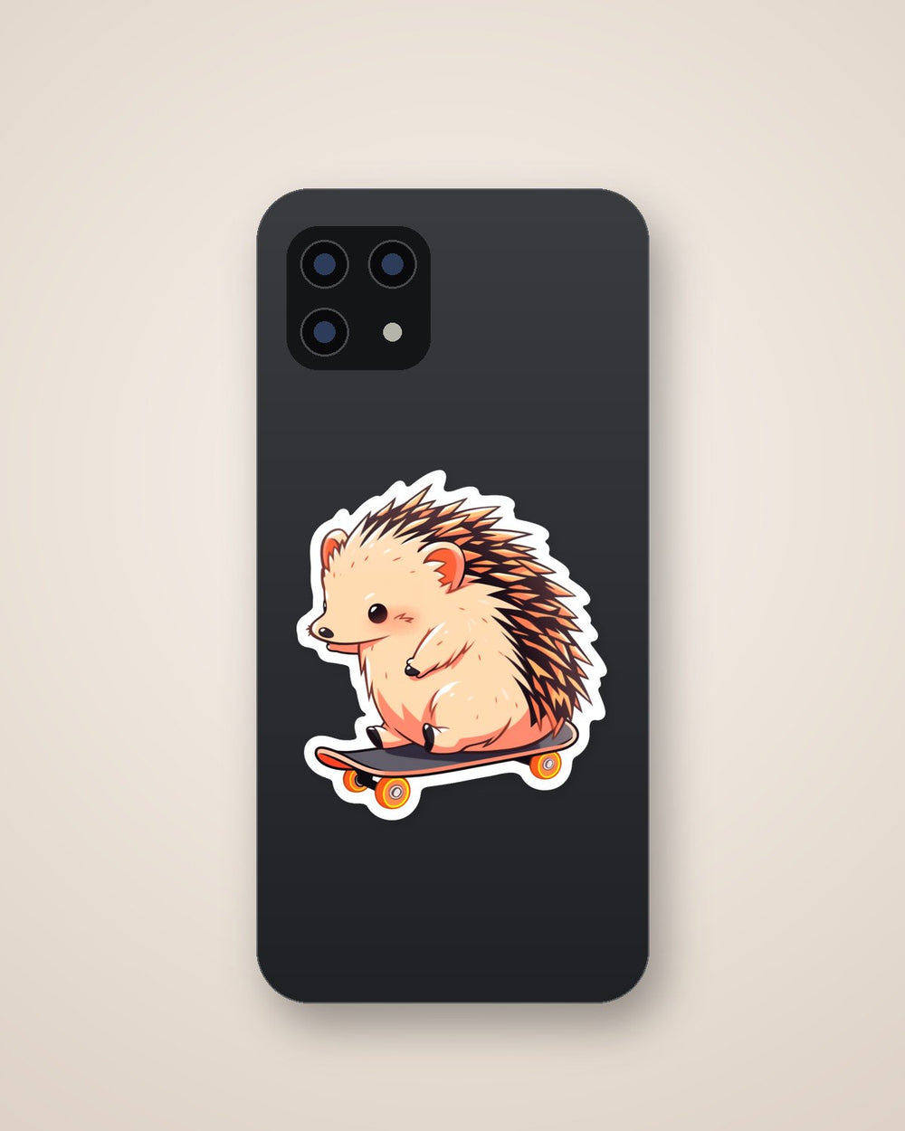 Hedgehog Riding Skateboard Sticker