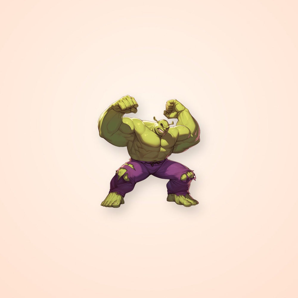 Shrek Hulk Style Flexing Muscles Sticker