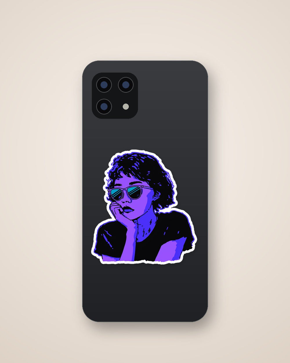 Neon Aesthetic Girl Sunglasses Sticker