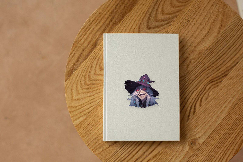 Smiling Witch with Red Eyes Halloween Sticker