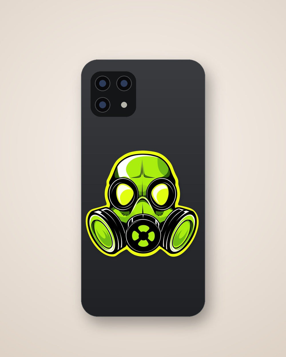 Toxic Gas Mask Green Stroke Sticker