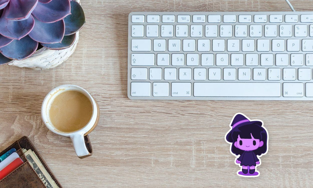 Chibi Purple Witch Girl Sticker