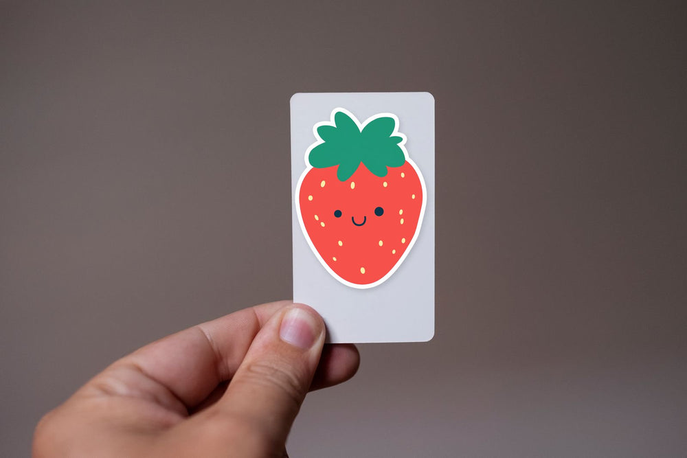 Kawaii Smiling Strawberry Sticker