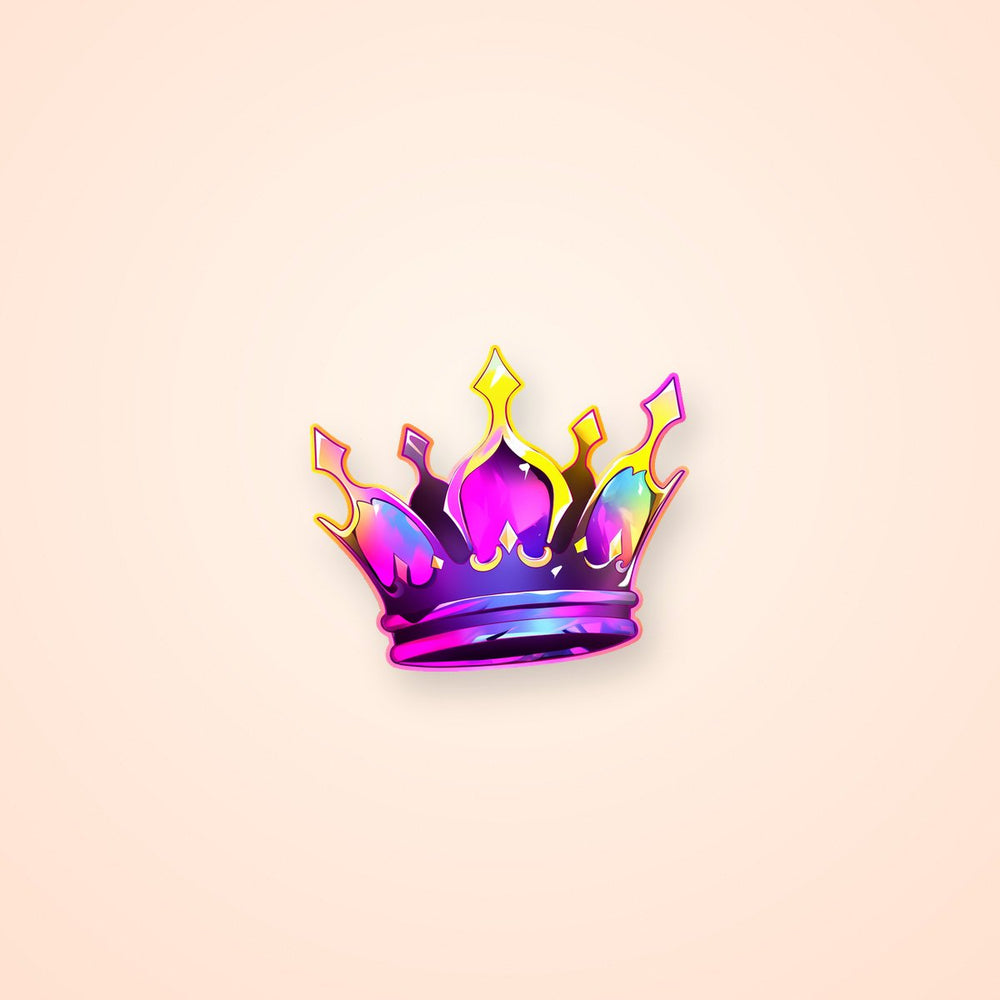 Purple & Yellow Crown Sticker