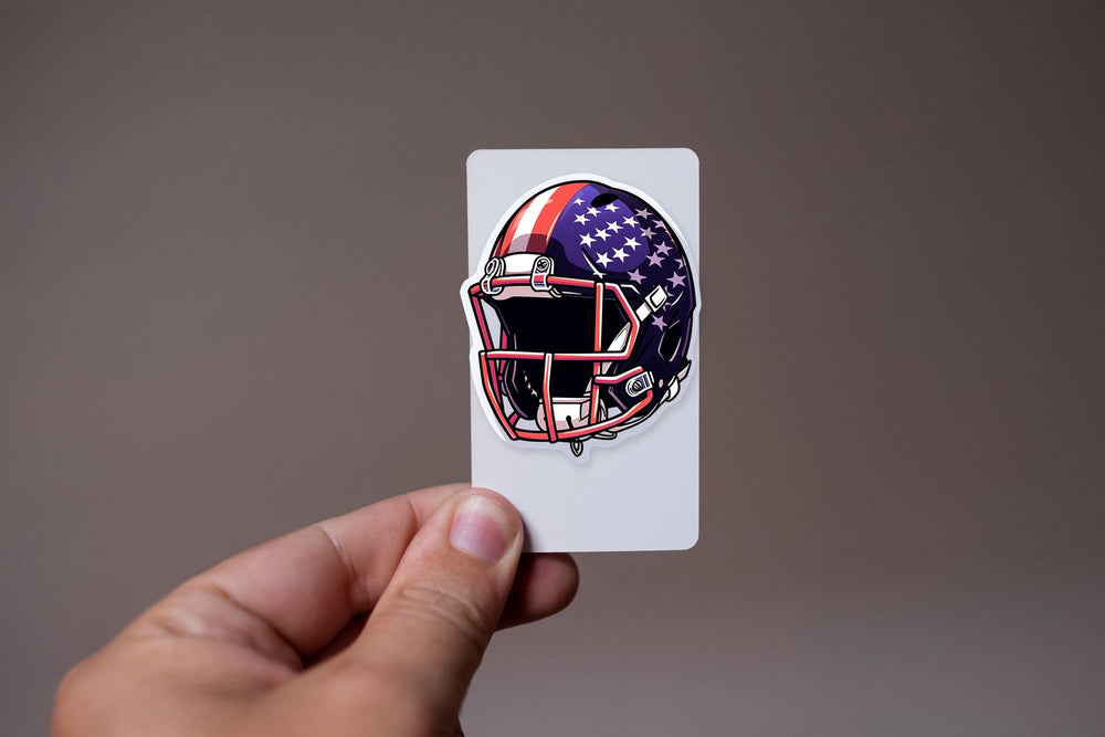 American Football Helmet with USA Flag Sticker