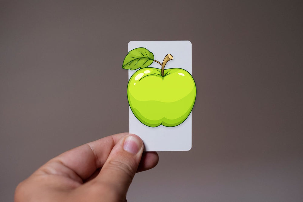 Green Apple Cartoon Style Clipart