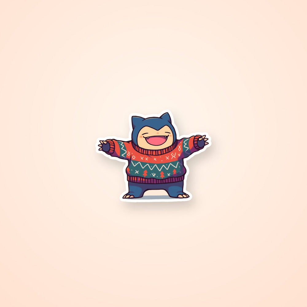 Snorlax Christmas Sweater Sticker