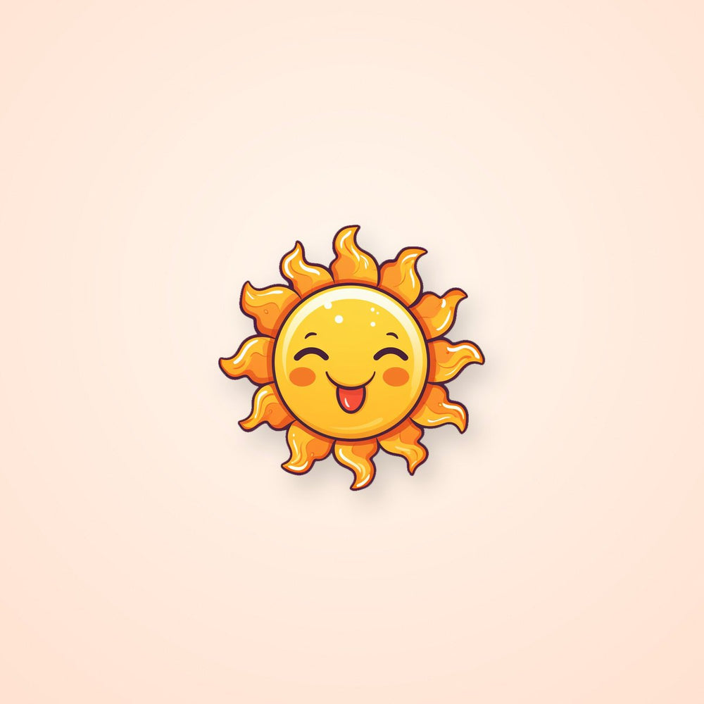 Yellow Sun Sticking Out Tongue Sticker