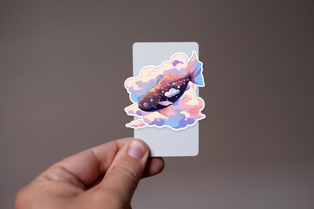 Soaring Fish in the Clouds Sticker