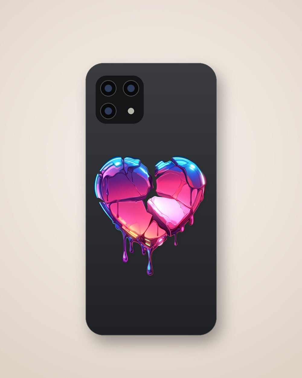Neon Broken Heart Drip Sticker