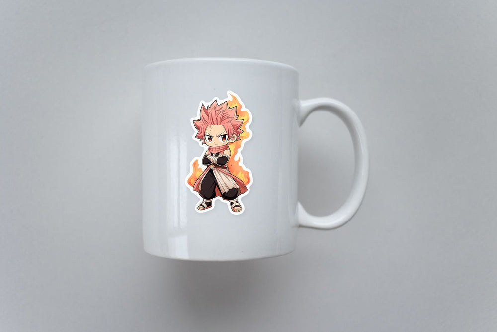 Fairy Tail Chibi Natsu Dragneel with Fire Sticker