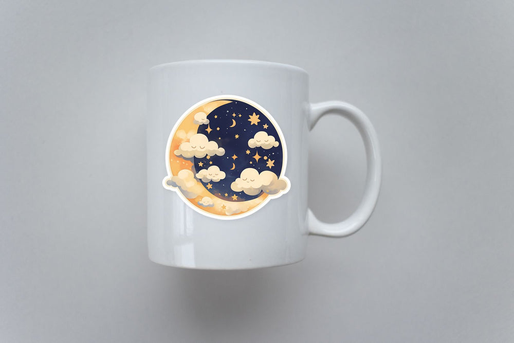 Dreamy Moon Clouds Sticker