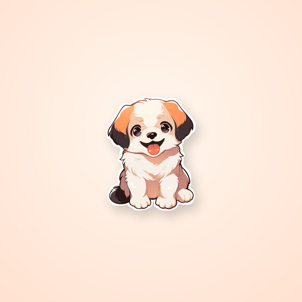 Cute Puppy with Open Mouth Sticker