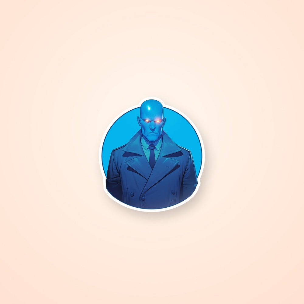Dr Manhattan Blue Superhero Sticker