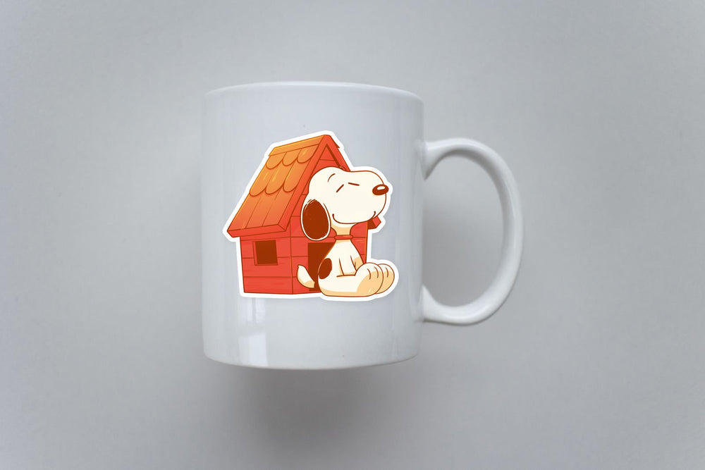 Snoopy Dog Red House Sticker