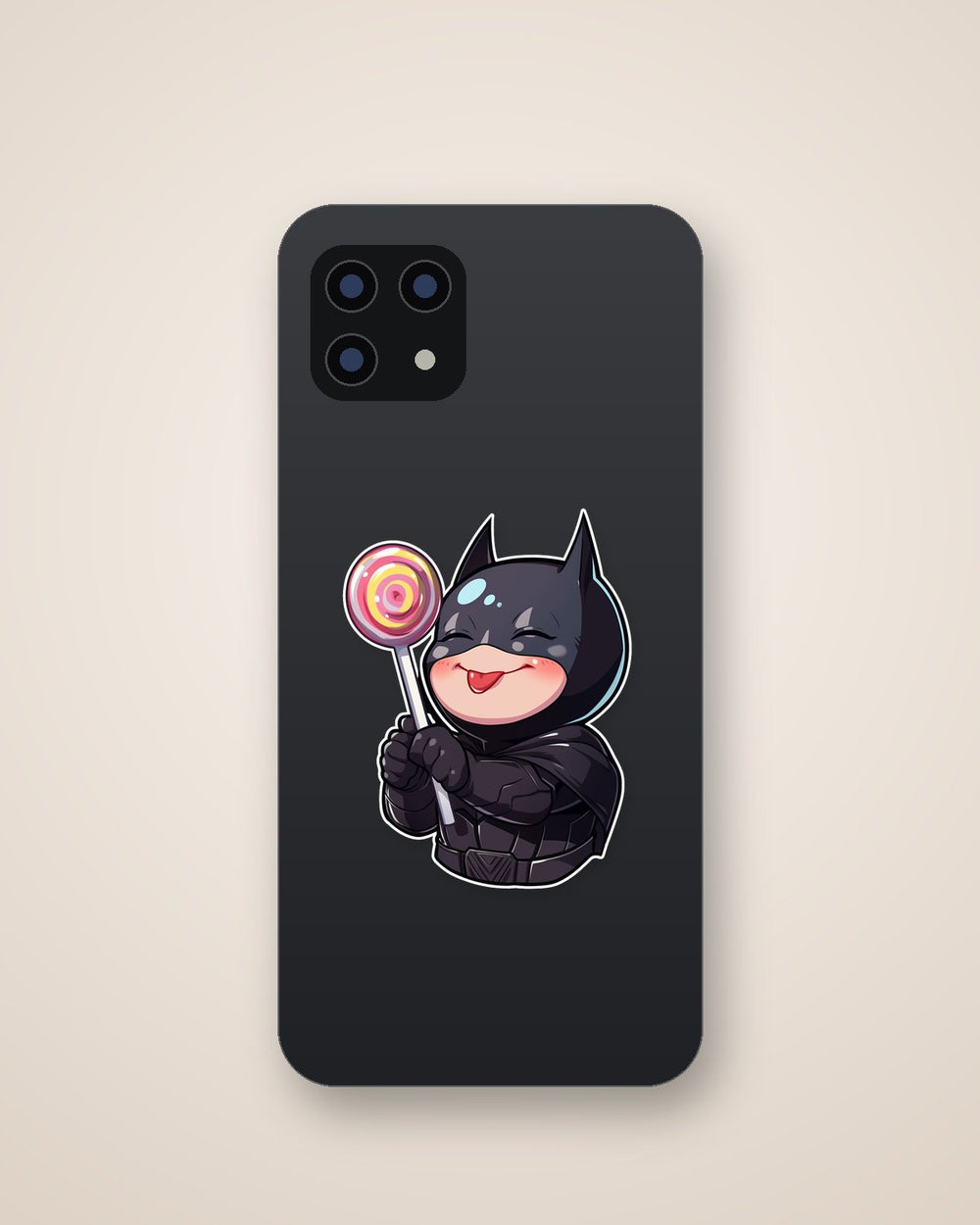 Happy Kid Batman with a Lollipop Sticker