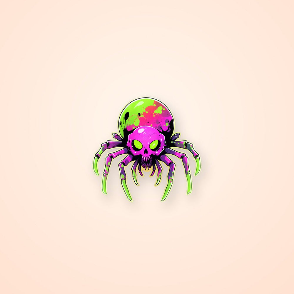 Spooky Colorful Spider Halloween Sticker