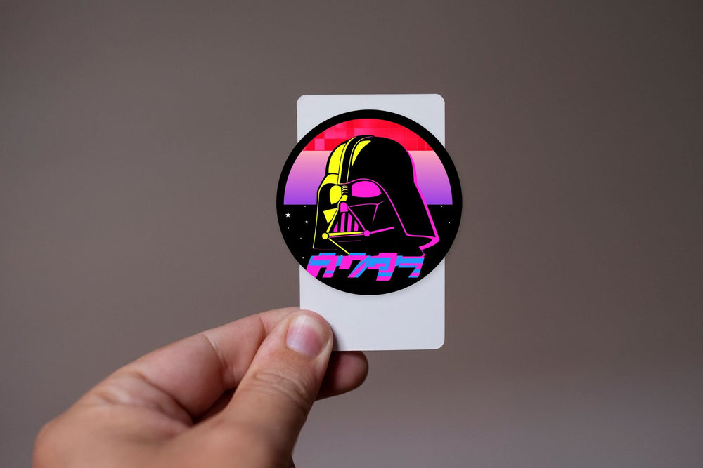 Retro Darth Vader Round Sticker