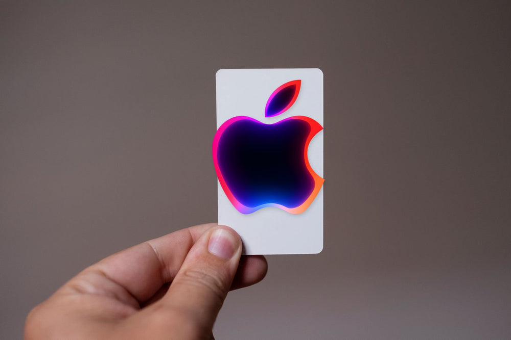 Dark Blue Apple Logo with Red Sticker