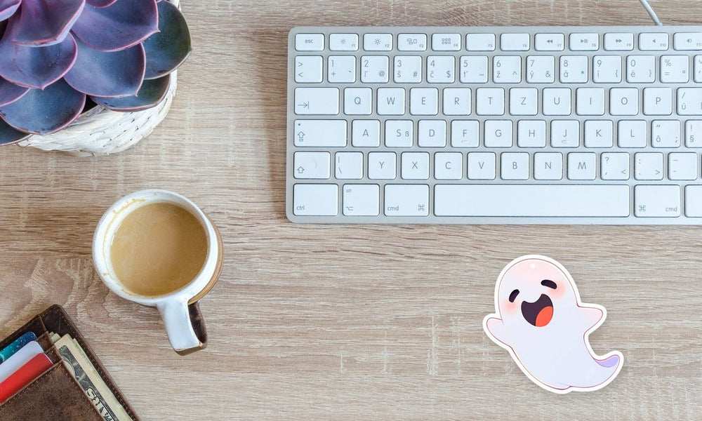 Cute Ghost with Open Mouth Sticker