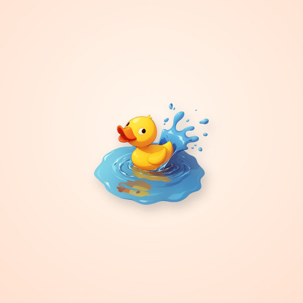 Funny Splashing Yellow Duck Sticker