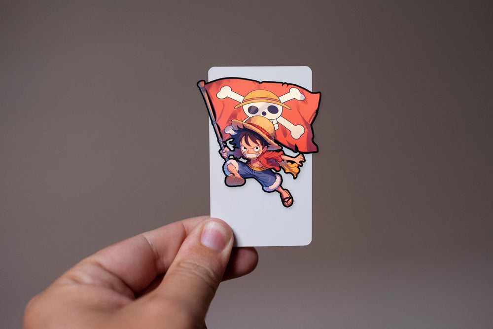 One Piece Cute Luffy & Straw Hat Flag Sticker