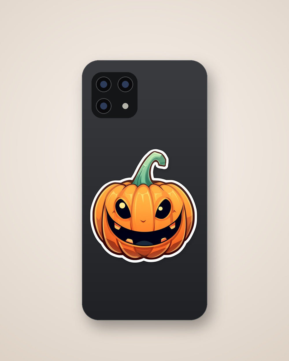 Funny Smiling Halloween Pumpkin Sticker