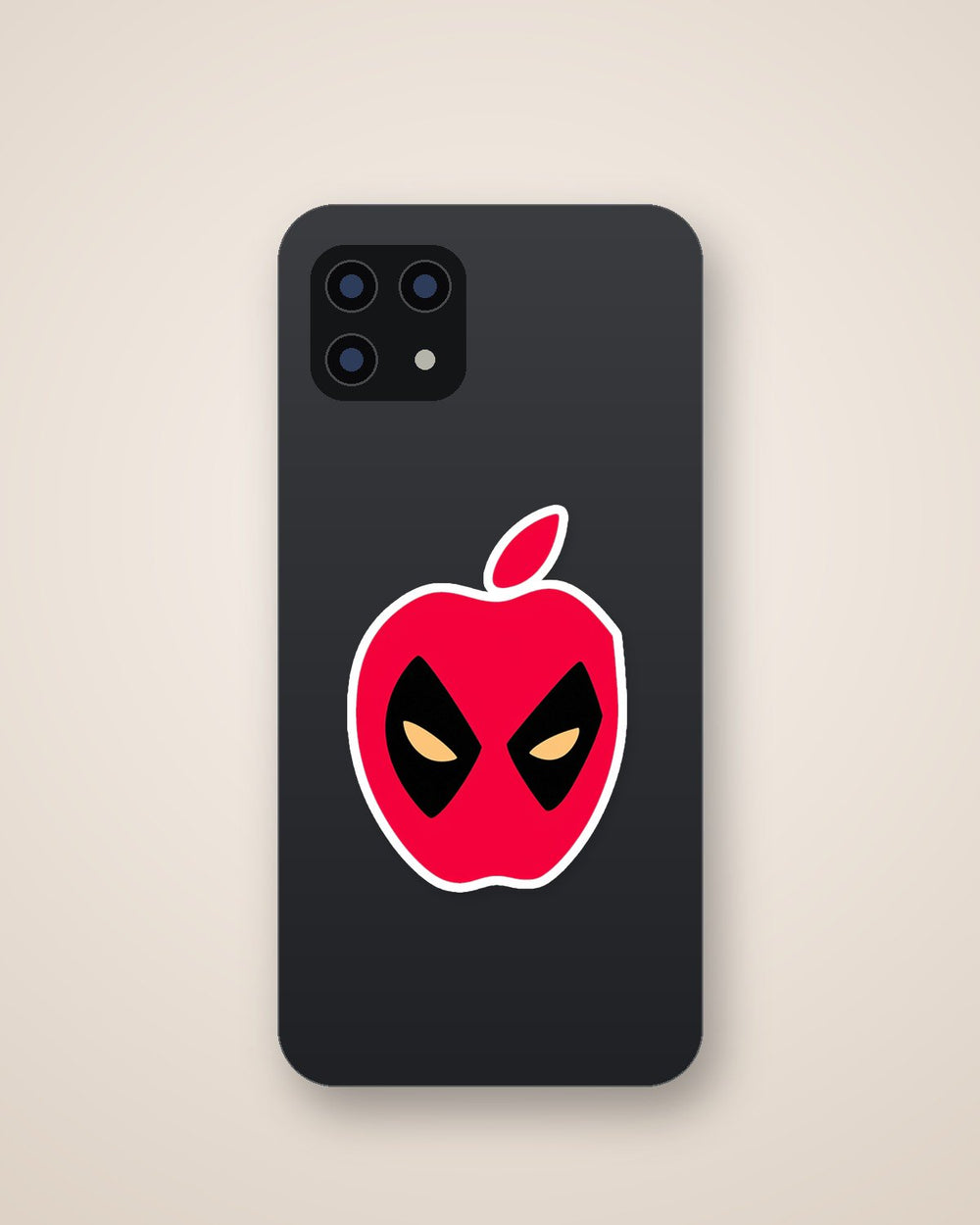 Deadpool Apple Logo Superhero Parody Sticker