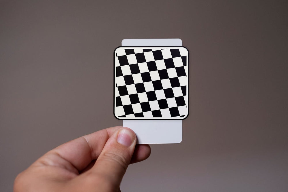 Checkered Pattern Rounded Edges Square Sticker