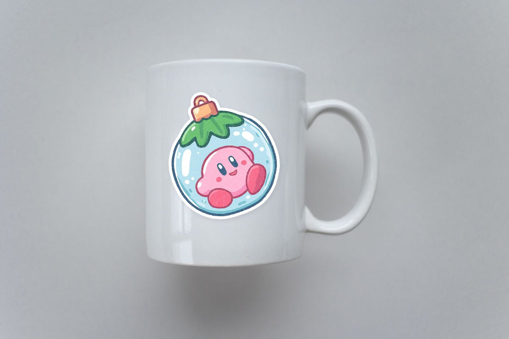 Kirby Christmas Ornament Sticker