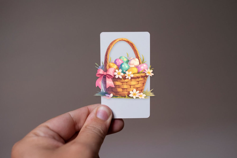 Easter Basket Floral Decorated Eggs Clipart