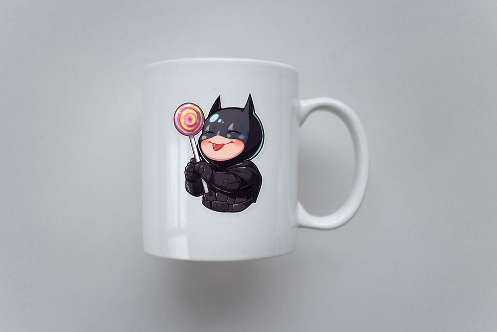 Happy Kid Batman with a Lollipop Sticker