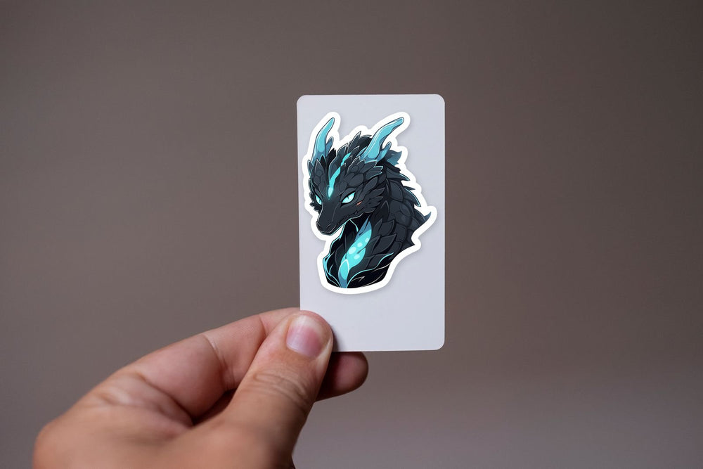 Beautiful Black & Blue Dragon Sticker