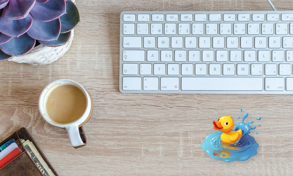 Funny Splashing Yellow Duck Sticker
