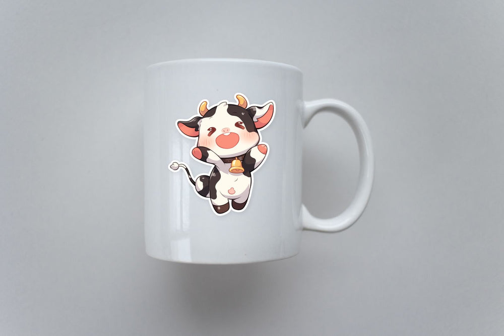 Funny Cow with a Bell Sticker