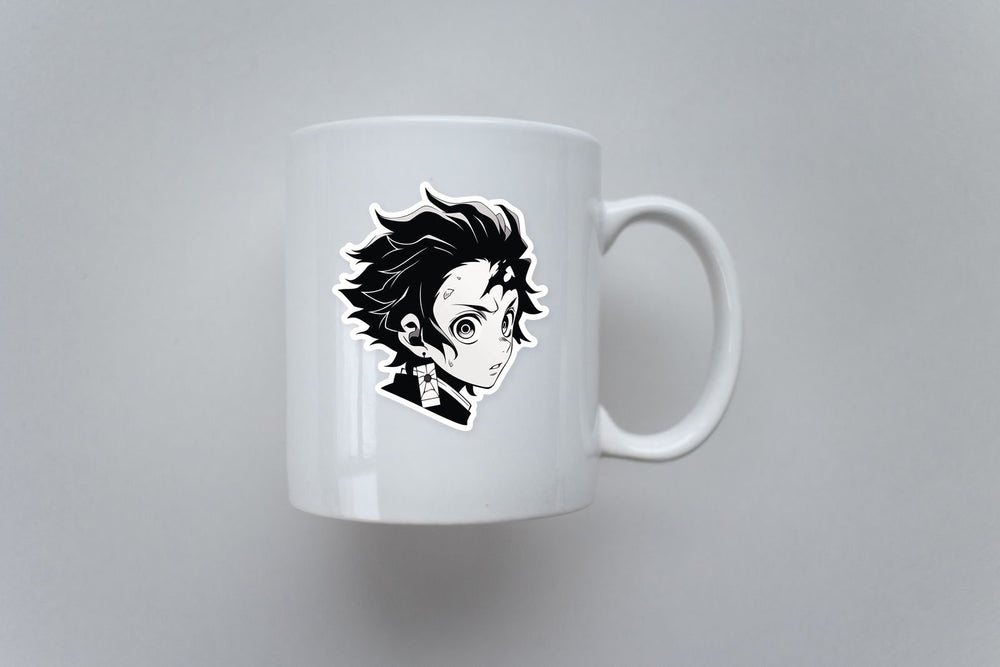 Kimetsu No Yaiba Tanjiro Black & White Sticker