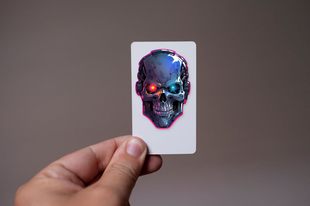 Terminator Skull Pink Stroke Sticker