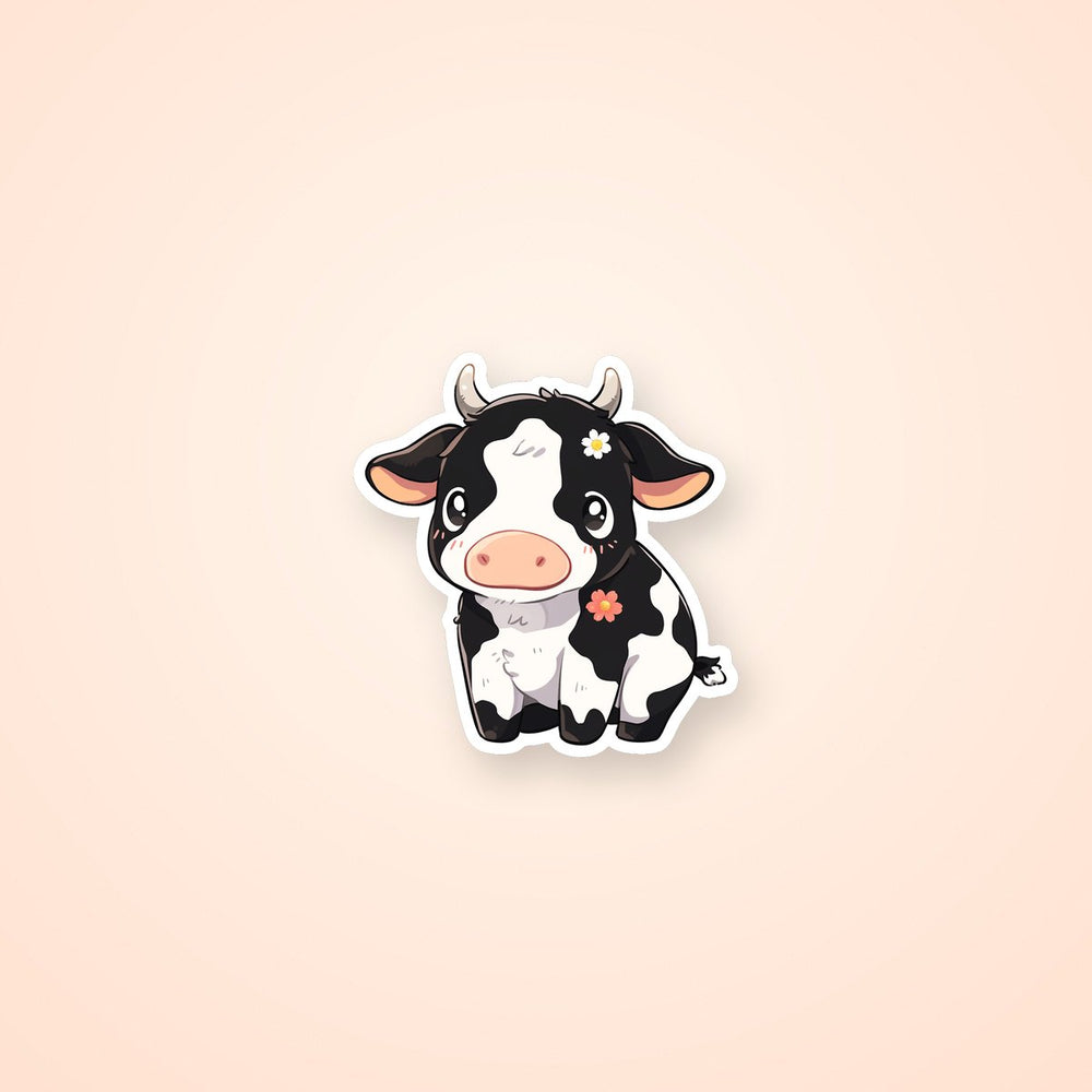 Cute Black & White Cow Sticker