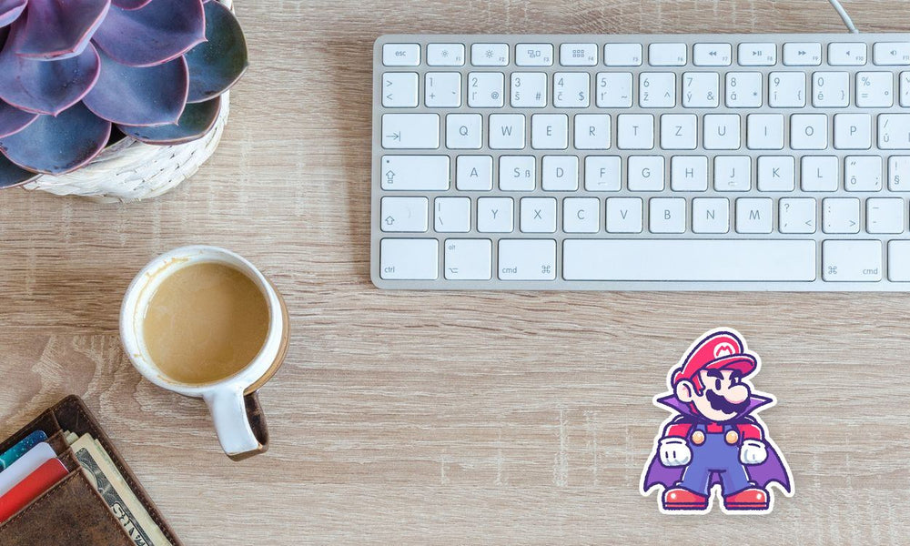 Super Mario Vampire Cape Halloween Sticker